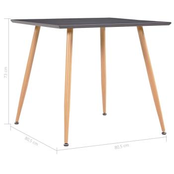 Esstisch Grau und Eichefarben 80,5x80,5x73 cm MDF