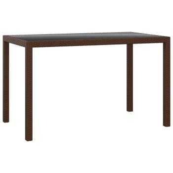 3-tlg. Garten-Essgruppe mit Kissen Poly Rattan Braun
