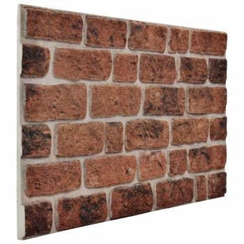 ARDEBO.de - Wandpaneele 10 pcs Braunes Ziegel 100 x 50 cm EPS-Schaum