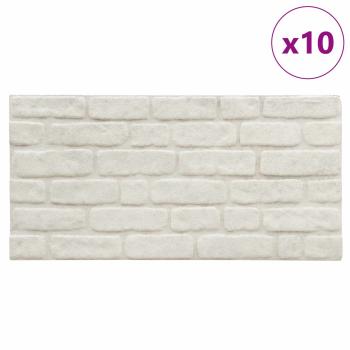 Wandpaneele 10 pcs Weiß 100 x 50 cm EPS-Schaum
