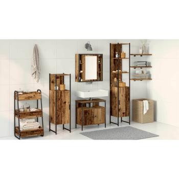 Badezimmermöbel-Set mit Regal 4 pcs Altholz Holzwerkstoff