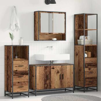 ARDEBO.de - Badezimmermöbel-Set 4 stk. Altholz 90 x 33 x 60 cm