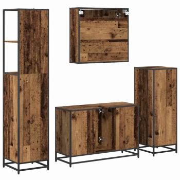 Badezimmermöbel-Set 4 stk. Altholz 90 x 33 x 60 cm