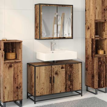 ARDEBO.de - Badezimmermöbel-Set 2 stk. Altholz 90 x 33 x 60 cm
