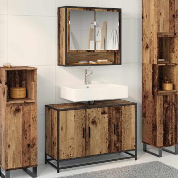 ARDEBO.de - Badezimmermöbel-Set 2 stk. Altholz 90 x 33 x 60 cm