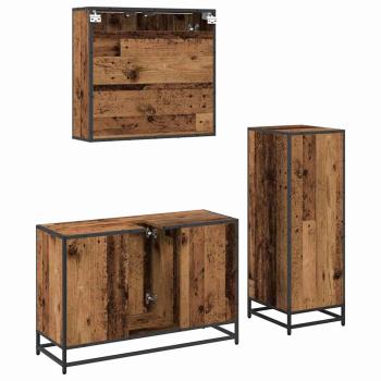Badezimmermöbel-Set 3 stk. Altholz 90 x 33 x 60 cm