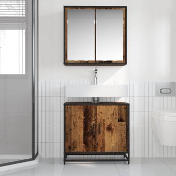 Badezimmermöbel-Set 2 Stk. Altholz Holzwerkstoff