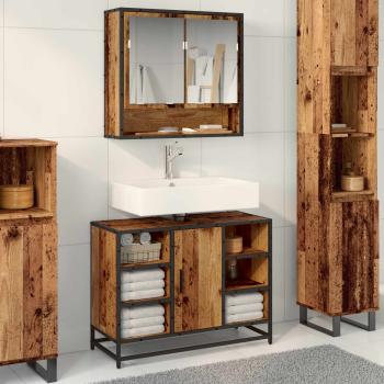 ARDEBO.de - Badezimmermöbel-Set 2 stk. Altholz 80 x 33 x 60 cm