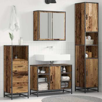 ARDEBO.de - Badezimmermöbel-Set 3 Stk. Altholz Holzwerkstoff