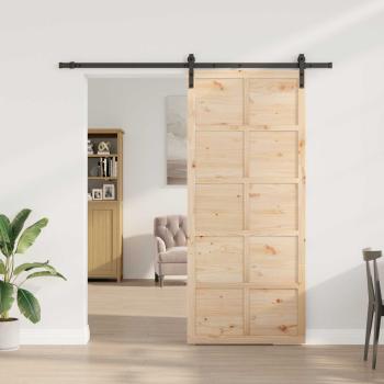 Schiebetür Natur 100 x 208 cm Massives Kiefernholz