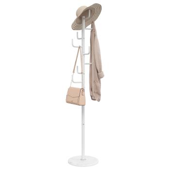 ARDEBO.de - Garderobenständer Weiß 183 cm Pulverbeschichtetes Eisen