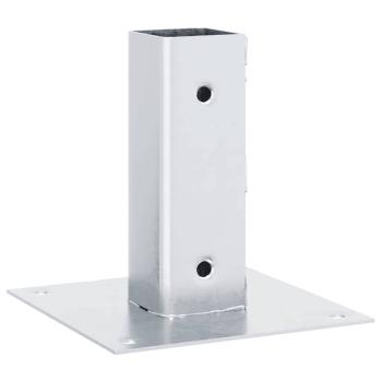 Pfostenträger Quadratisch 4Stk. Silber 46x46mm Verzinkter Stahl