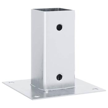 Pfostenträger Quadratisch 4Stk. Silber 61x61mm Verzinkter Stahl