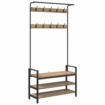 Garderobenständer Artisan-Eiche 95 x 34 x 184 cm Holzwerkstoff