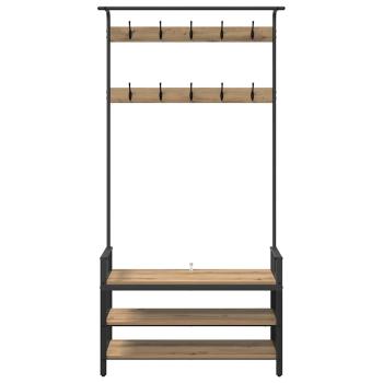 Garderobenständer Artisan-Eiche 95 x 34 x 184 cm Holzwerkstoff