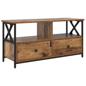 TV-Schränk Altholz 90 x 33 x 45 cm Ingenieure Holz und Stahl