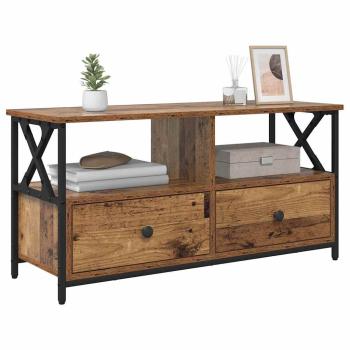 TV-Schränk Altholz 90 x 33 x 45 cm Ingenieure Holz und Stahl