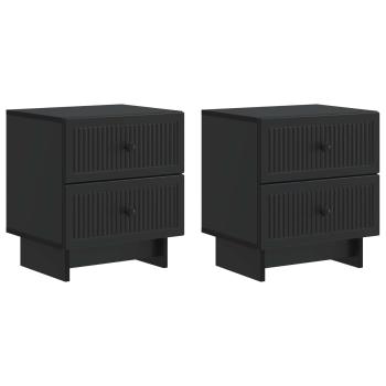Nachttisch 2 stk. Schwarz 43 x 34,5 x 47,5 cm Holzwerkstoff
