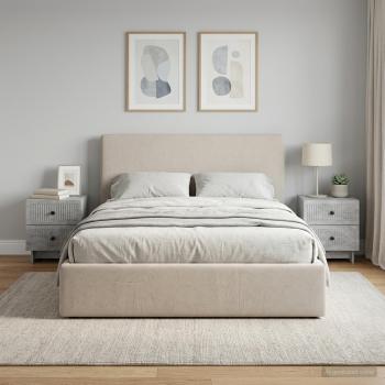 ARDEBO.de - Nachttisch 2 stk. Betongrau 43 x 34,5 x 47,5 cm Holzwerkstoff