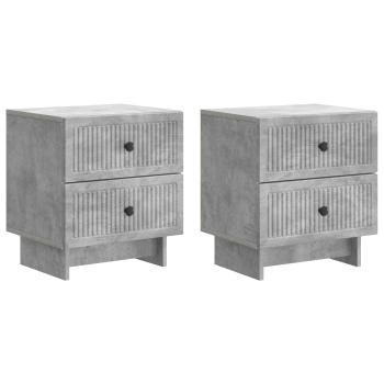 Nachttisch 2 stk. Betongrau 43 x 34,5 x 47,5 cm Holzwerkstoff