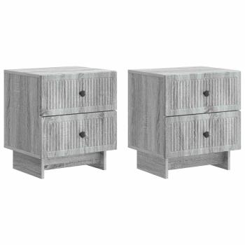 Nachttisch 2 stk. Graues Sonoma 43 x 34,5 x 47,5 cm
