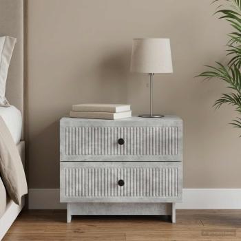 ARDEBO.de - Nachttisch Betongrau 62 x 34,5 x 47,5 cm Holzwerkstoff