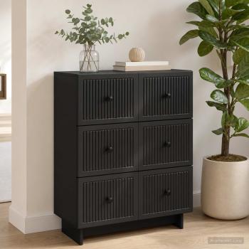 ARDEBO.de - Schubladenschrank 66 x 34,5 x 90 cm Holzwerkstoff Schwarz