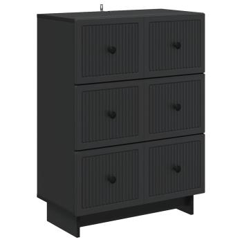 Schubladenschrank 66 x 34,5 x 90 cm Holzwerkstoff Schwarz