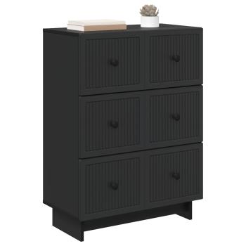 Schubladenschrank 66 x 34,5 x 90 cm Holzwerkstoff Schwarz