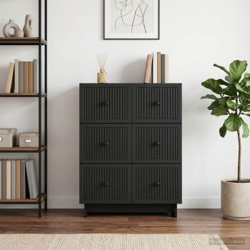 Schubladenschrank 66 x 34,5 x 90 cm Holzwerkstoff Schwarz