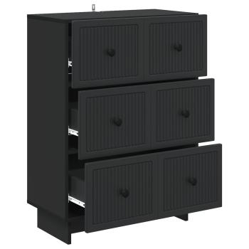 Schubladenschrank 66 x 34,5 x 90 cm Holzwerkstoff Schwarz