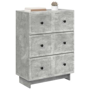 Schubladenschrank 66 x 34,5 x 90 cm Holzwerkstoff Betongrau