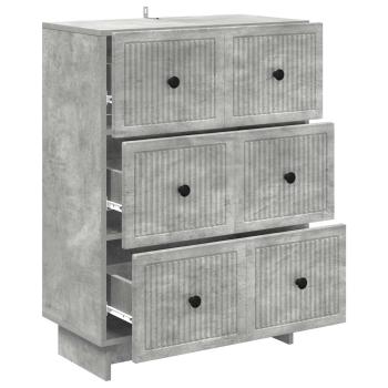Schubladenschrank 66 x 34,5 x 90 cm Holzwerkstoff Betongrau