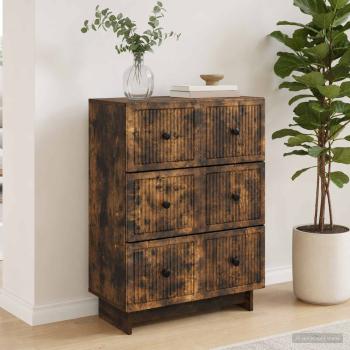 ARDEBO.de - Schubladenschrank 66 x 34,5 x 90 cm Holzwerkstoff Räuchereiche