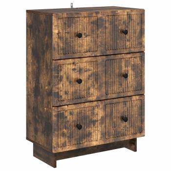Schubladenschrank 66 x 34,5 x 90 cm Holzwerkstoff Räuchereiche
