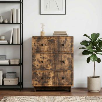 Schubladenschrank 66 x 34,5 x 90 cm Holzwerkstoff Räuchereiche
