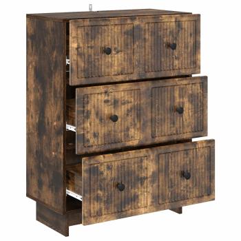 Schubladenschrank 66 x 34,5 x 90 cm Holzwerkstoff Räuchereiche
