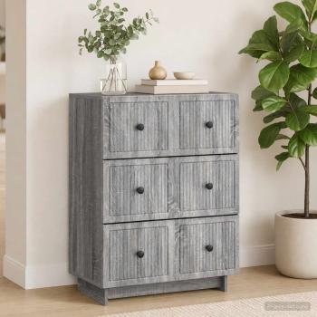 ARDEBO.de - Schubladenschrank 66 x 34,5 x 90 cm Holzwerkstoff Sonoma-Grau