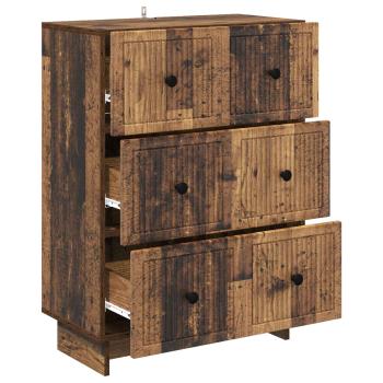 Schubladenschrank 66 x 34,5 x 90 cm Holzwerkstoff Altholz