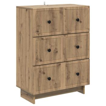 Schubladenschrank 66 x 34,5 x 90 cm Holzwerkstoff Artisan-Eiche