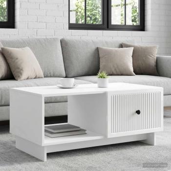 ARDEBO.de - Couchtisch Hochglanz Weiß 90 x 50 x 40 cm Holzwerkstoff