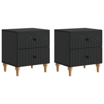 Nachttisch 2 stk. Schwarz 43 x 34,5 x 48 cm Holzwerkstoff