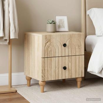 ARDEBO.de - Nachttisch 2 stk. Sonoma-Eiche 43 x 34,5 x 48 cm Holzwerkstoff