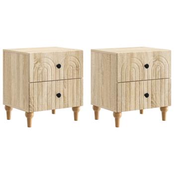 Nachttisch 2 stk. Sonoma-Eiche 43 x 34,5 x 48 cm Holzwerkstoff