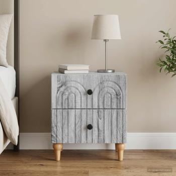 ARDEBO.de - Nachttisch Graues Sonoma 43 x 34,5 x 48 cm Holzwerkstoff
