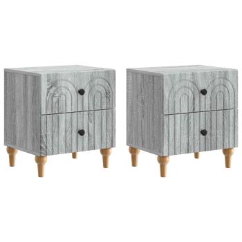 Nachttisch 2 stk. Graues Sonoma 43 x 34,5 x 48 cm Holzwerkstoff