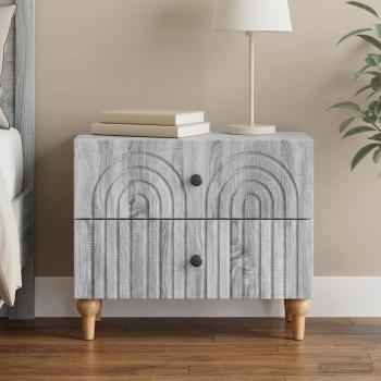 ARDEBO.de - Nachttisch Graues Sonoma 62 x 34,5 x 48 cm Holzwerkstoff