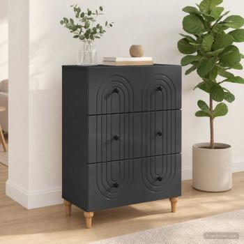 Schubladenschrank Schwarz 66 x 34,5 x 90 cm Holzwerkstoff