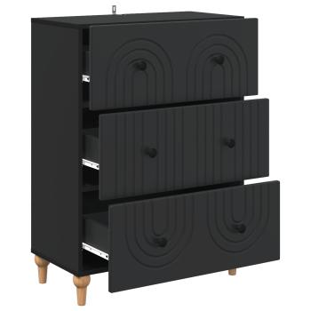 Schubladenschrank Schwarz 66 x 34,5 x 90 cm Holzwerkstoff