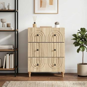 ARDEBO.de - Schubladenschrank Sonoma-Eiche 66 x 34,5 x 90 cm Holzwerkstoff